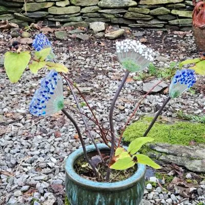 Glass Flowers in the Japanese Garden