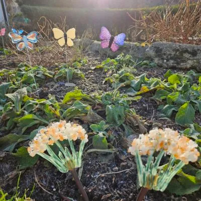Glass Butterflies and Flowers